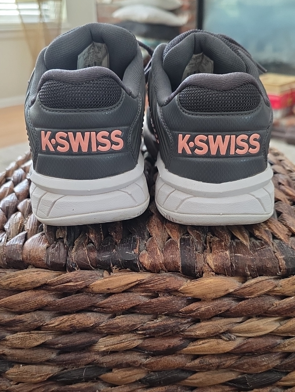 Women's K-Swiss Gray Sneakers with Pink Logo